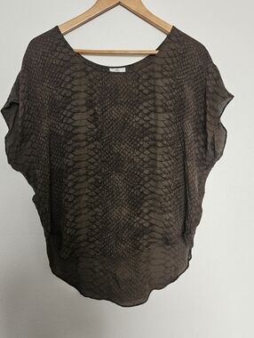 JOIE 100% Silk Snake Print Blouse Top Small